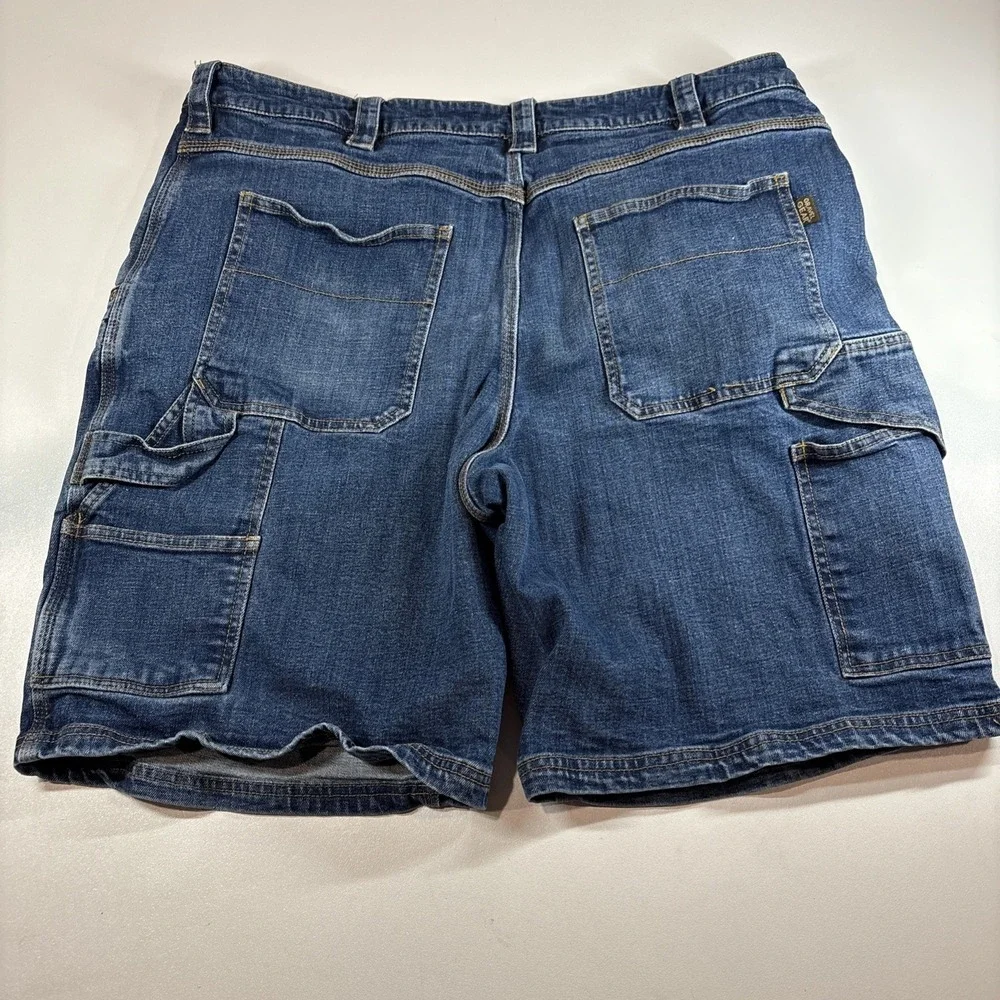Gravel Gear Denim Carpenter‎ Shorts Relaxed Fit Utility Pockets Blue 38W Jorts